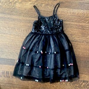 Cat & Jack Black Party Dress Girls 4/5